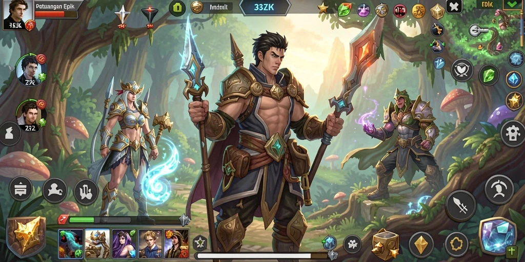 Tangkapan layar menampilkan aksi seru dalam gameplay 33ZK.