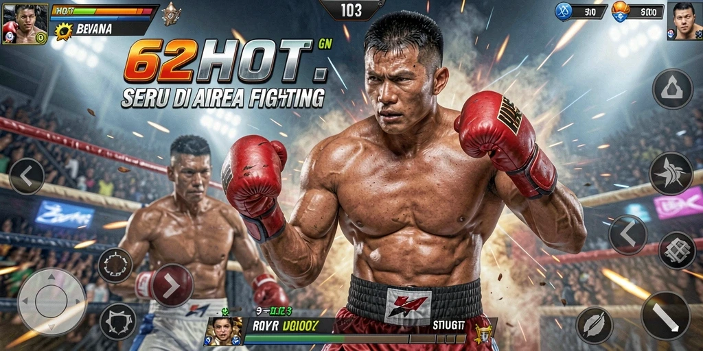 Tampilan layar pertarungan seru dalam game Fighting 62HOT.
