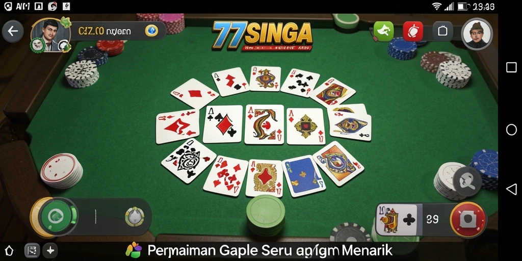 Tampilan gameplay Gaple yang menarik dan interaktif.