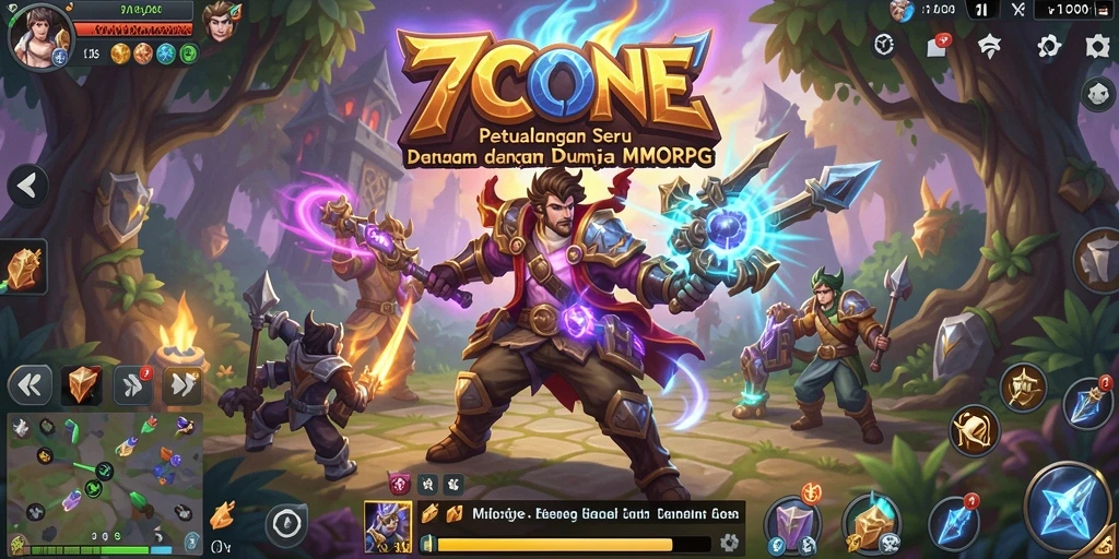 Tampilan epik dari pertarungan MMORPG di 7CONE.
