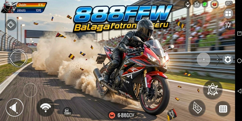 Gameplay balapan motor yang mendebarkan di 888FW.