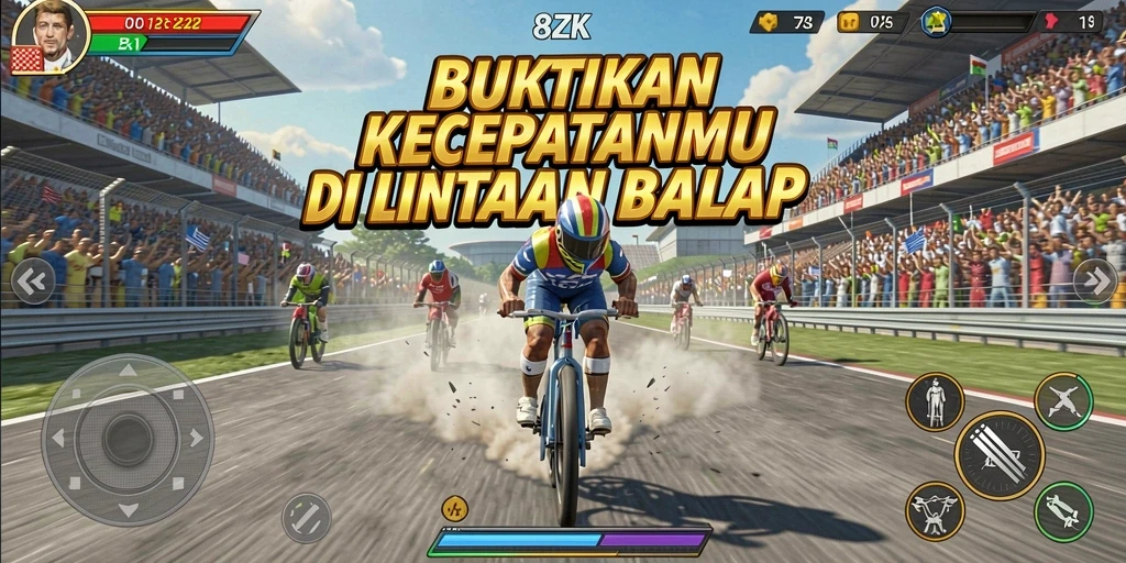 Gambaran menarik dari gameplay balapan motor yang mendebarkan.