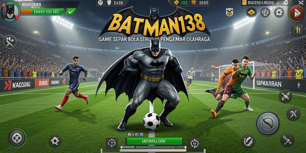 Tampilan gameplay menarik BATMAN138 dengan aksi sepak bola seru.