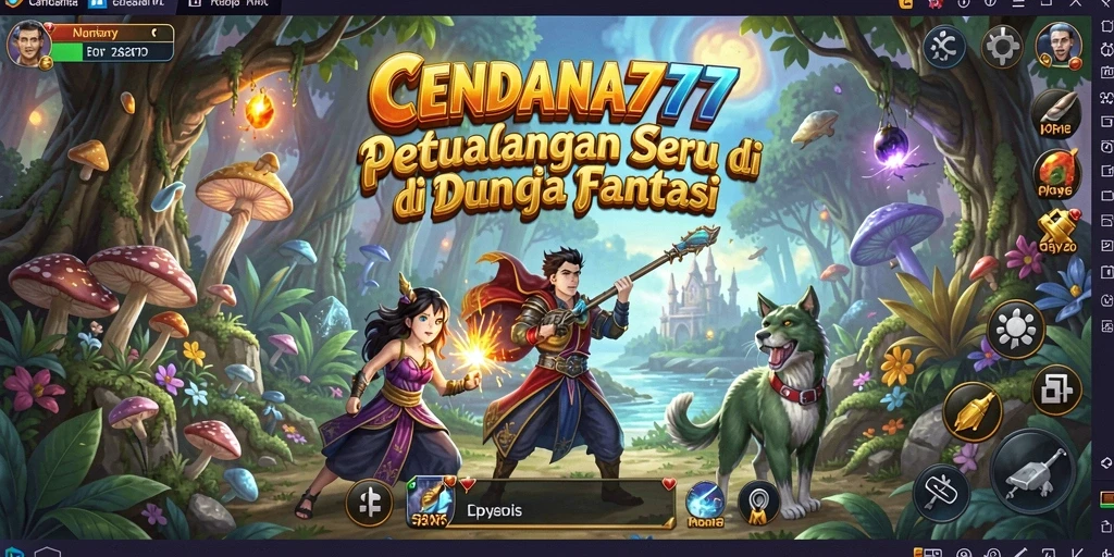 Screenshot utama CENDANA777 menampilkan karakter dalam aksi petualangan yang mendebarkan.