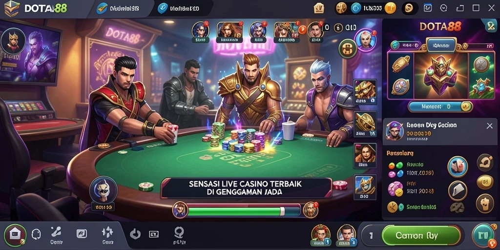 Tampilan gameplay Live Casino yang menarik di DOTA88.