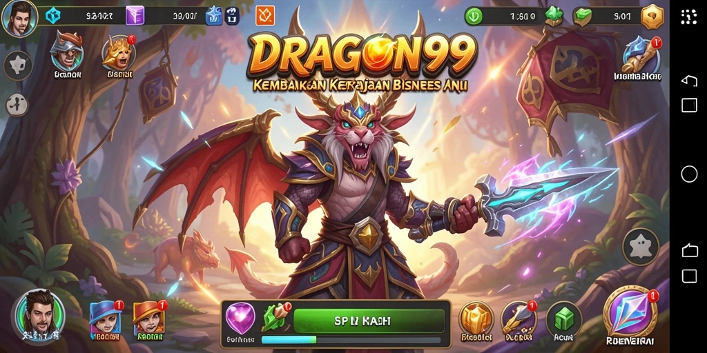Tampilan aksi seru dalam gameplay Tycoon DRAGON99.