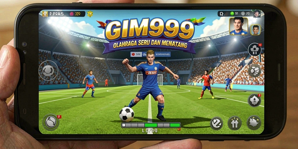 Screenshot gameplay GIM999 yang menunjukkan aksi olahraga seru.