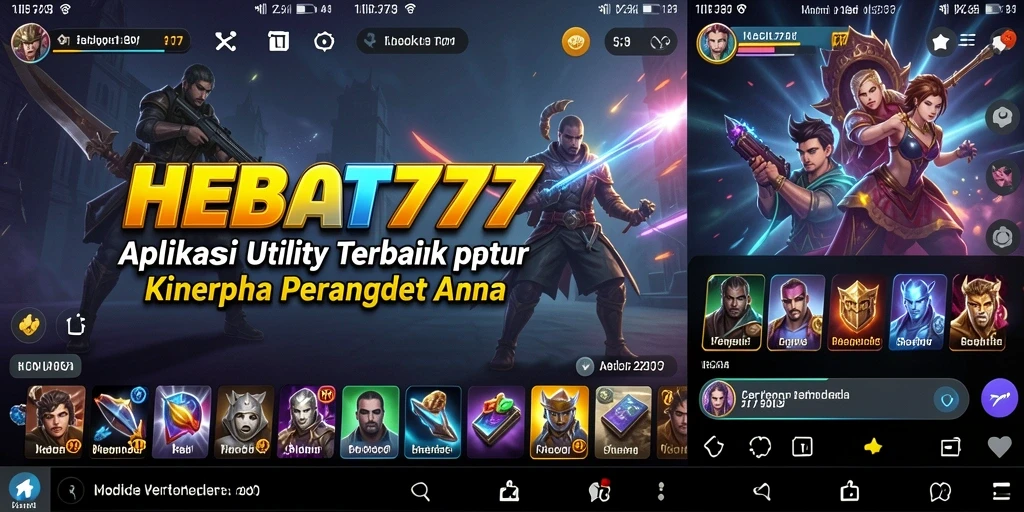 Screenshot utama HEBAT777 menunjukkan antarmuka aplikasi Utility yang sederhana dan efektif.