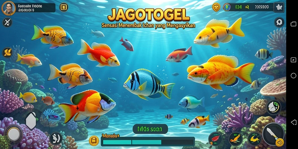 Gameplay seru dalam JAGOTOGEL menembak ikan yang berwarna-warni.