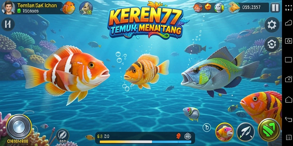 Tampilan menarik dari gameplay KEREN77 yang penuh aksi menembak ikan.