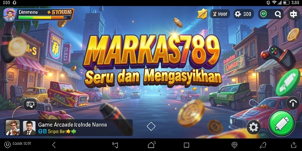 Tangkapan layar utama menampilkan aksi seru dalam game Arcade.