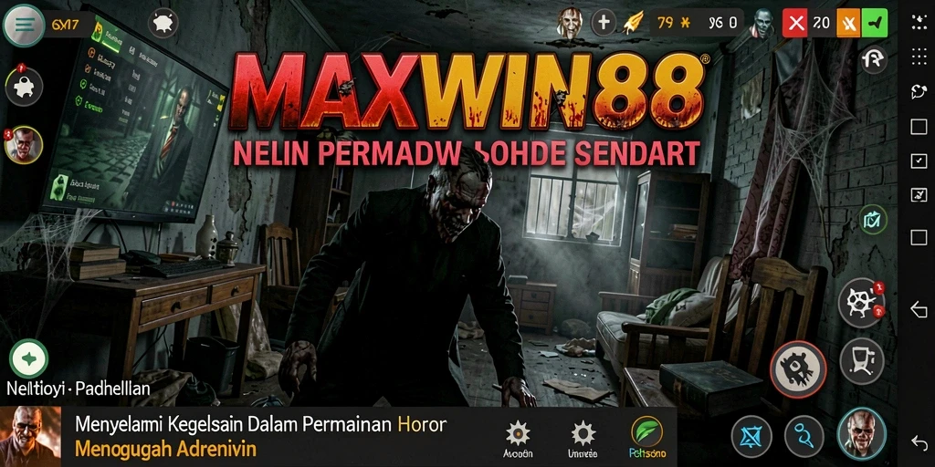 Screenshot gameplay <strong>MAXWIN88</strong> yang menunjukkan suasana horor yang menakutkan.