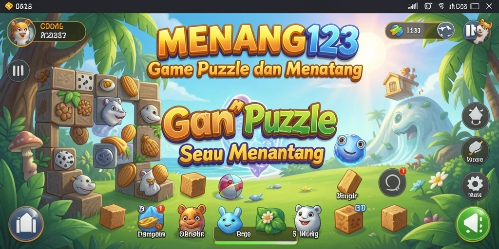 Screenshot gameplay MENANG123 menampilkan tantangan puzzle yang seru.