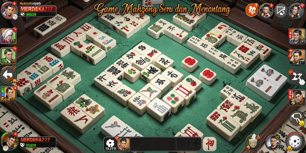 Tampilan gameplay seru dari MERDEKA777 dengan desain Mahjong yang menarik.