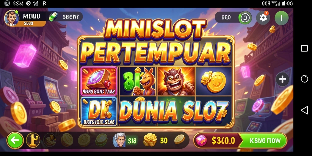 Tampilan utama gameplay MINISLOT yang mendebarkan dalam pertempuran Battle Royale.