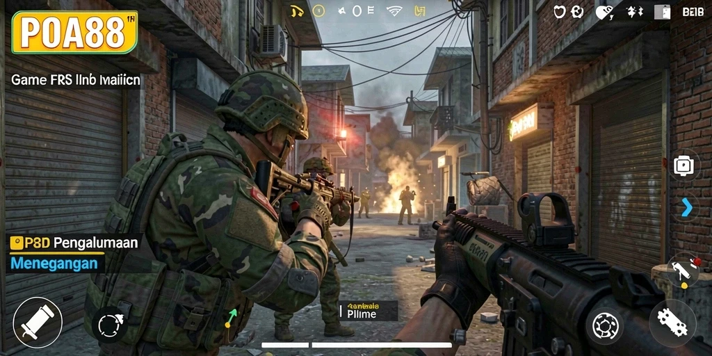 Tampilan gameplay seru di POA88 dengan pertempuran yang intens.