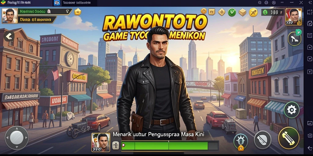 Tampilan gameplay RAWONTOTO yang menarik dalam pengelolaan bisnis Tycoon.