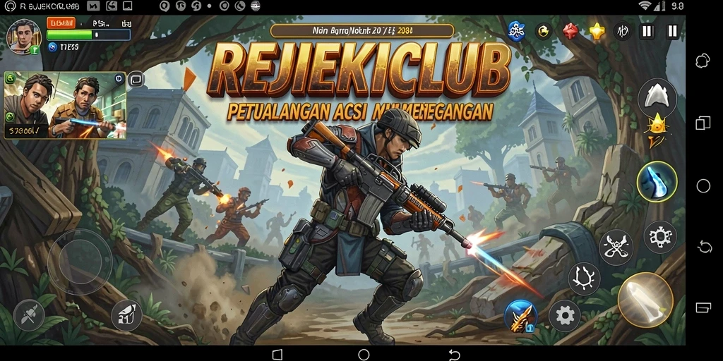 Tampilan gameplay seru di REJEKICLUB dengan aksi yang mendebarkan.