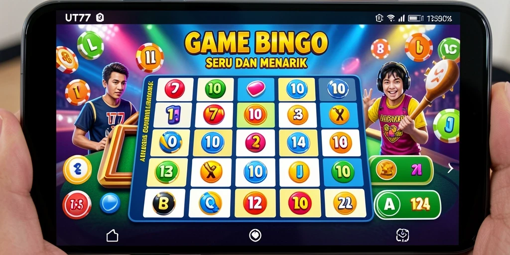Tangkapan layar UT77 menampilkan gameplay penuh warna dan interaktif Bingo.
