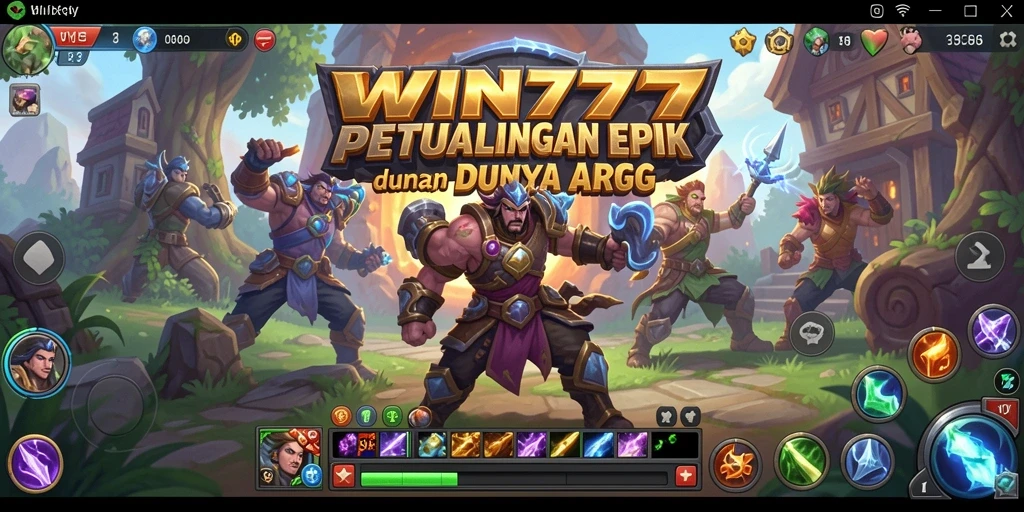 Tangkapan layar gameplay <strong>WIN777</strong> menunjukkan aksi pertarungan yang mendebarkan.