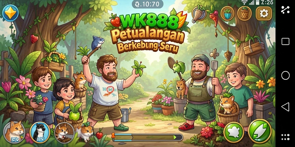 Tangkapan layar utama gameplay berkebun di WK888 yang menyenangkan.