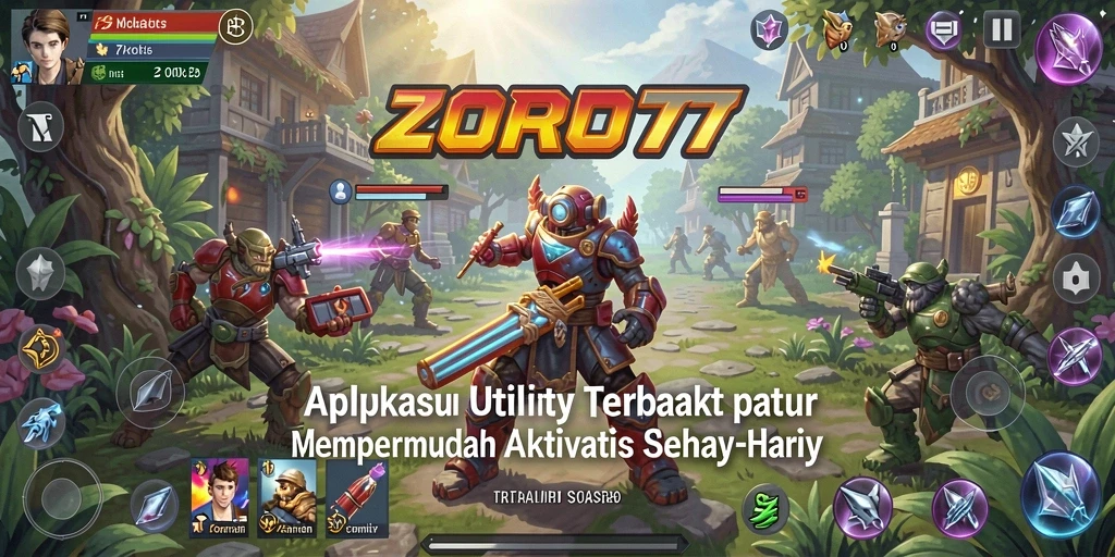Screenshot ZORO77 menampilkan antarmuka aplikasi Utility yang modern dan mudah digunakan.