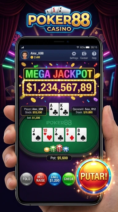 Tampilan antarmuka aplikasi poker88 yang menarik.